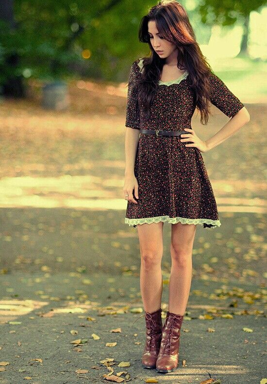 lovely dress with long boots